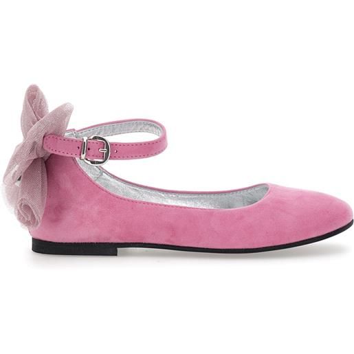 Monnalisa ballerine camoscio con fiocco