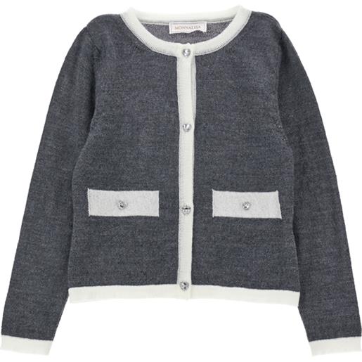Monnalisa cardigan lana merino bicolor