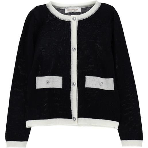 Monnalisa cardigan lana merino bicolor