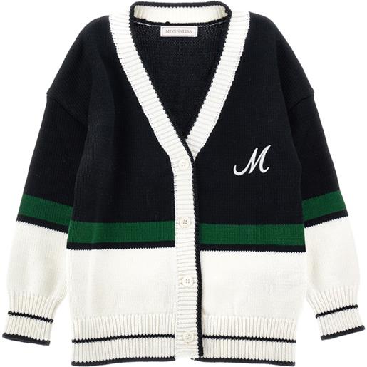 Monnalisa maxi cardigan a bande colorate