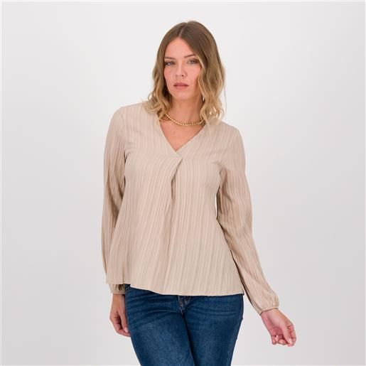Lucrezia sciortino blusa maniche lunghe in tessuto goffrato con scollo a v