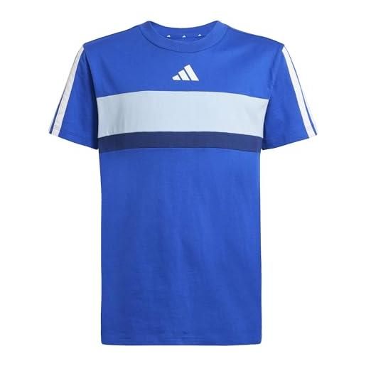 adidas seasonal essentials tiberio 3 stripes t-shirt, t-shirt unisex - bambini, semi flash aqua/white, 