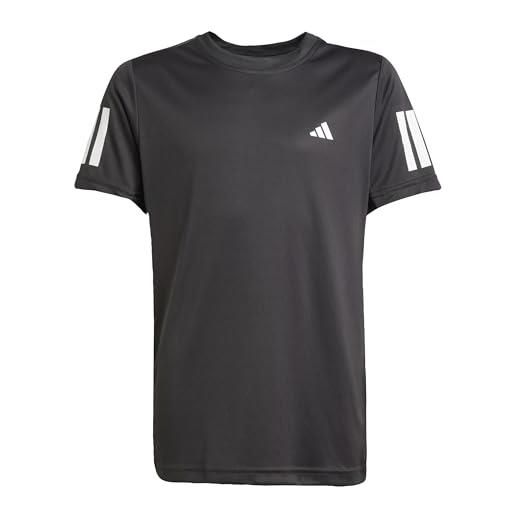 adidas boys club tennis 3-stripes t-shirt, t-shirt bambino, black, 