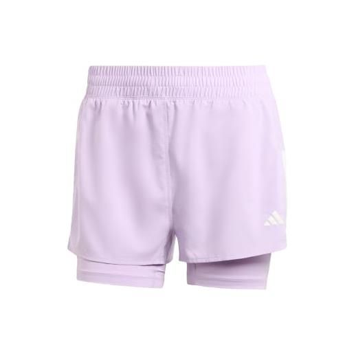 adidas donna own the run climacool 2in1 short, powder plum, m