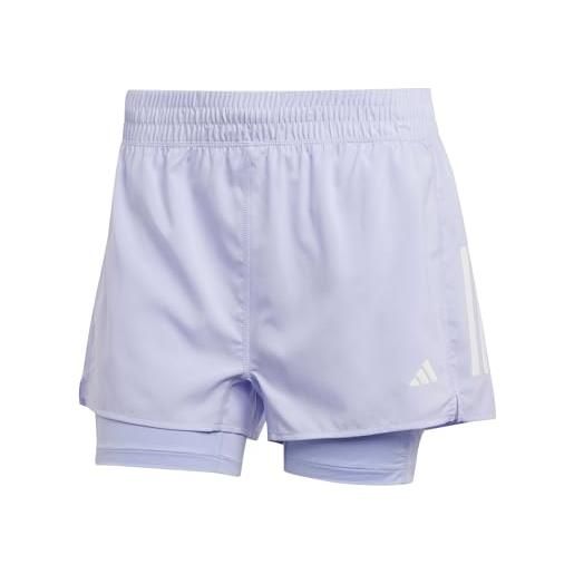 adidas donna own the run climacool 2in1 short, violet tone, xxs