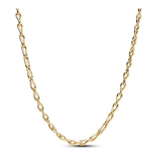 PANDORA collana con 8 maglie a catena placcata in oro 14k, 50