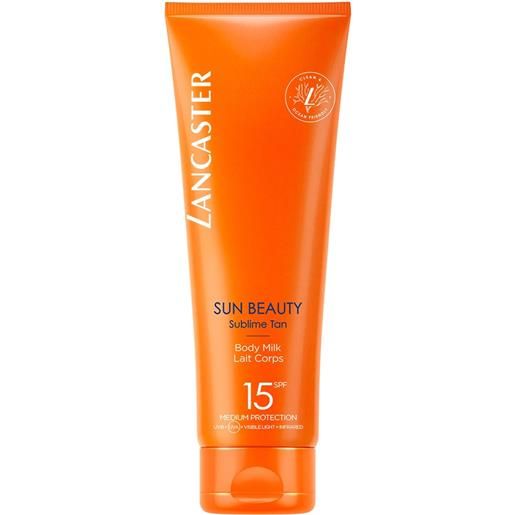 Lancaster sun beauty sublime tan body milk spf15 protezione solare resistente all'acqua latte