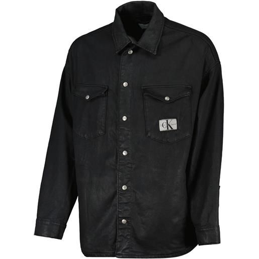 CALVIN KLEIN giacca overshirt in denim cerata