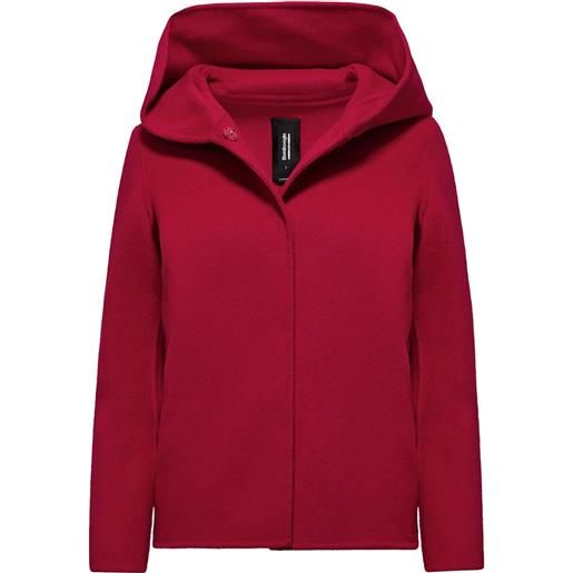 BOMBOOGIE giacca con cappuccio bi-materiale donna