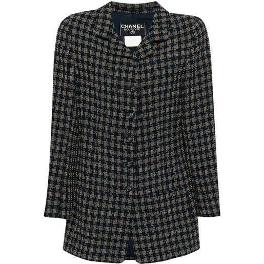 CHANEL Pre-Owned - giacca in tweed 1995 - donna - lana/acrilico/seta/nylon - 36 - blu