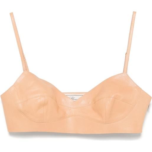 Blumarine bralette in pelle - marrone