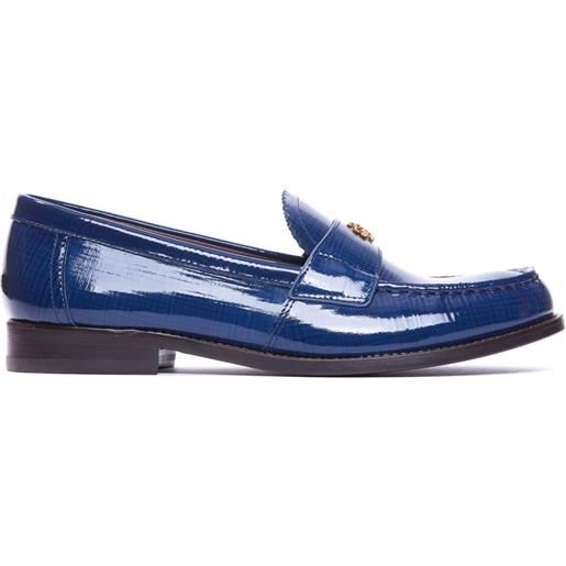 Tory Burch mocassini in pelle con placca logo - blu