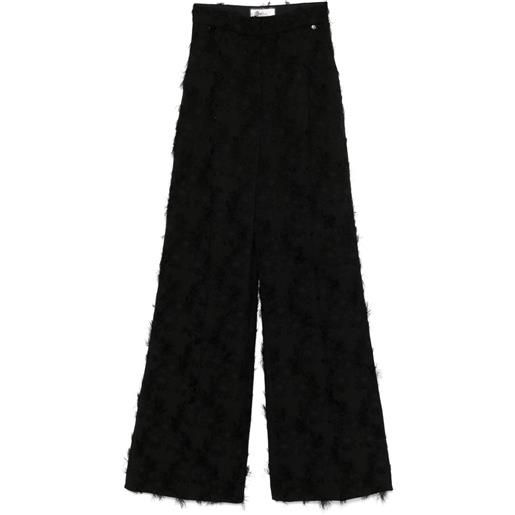 NISSA pantaloni con fantasia jacquard - nero