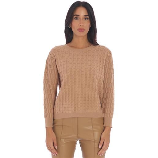 TWINSET maglia TWINSET a trecce cammello, colore cammello