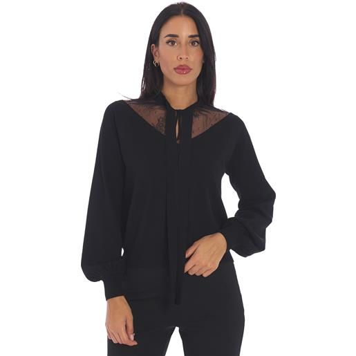 TWINSET maglia TWINSET con applicazioni in pizzo, colore nero