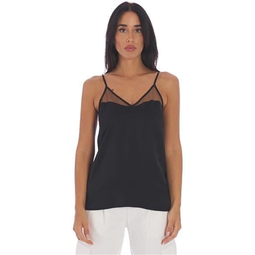 TWINSET top TWINSET con applicazioni in tulle nero, colore nero