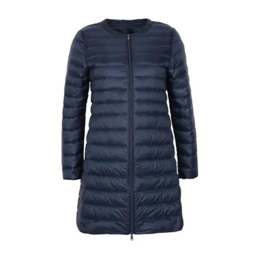 Giacca Piumino Donna Lunga E Leggera - Cappotto Trapuntato Con Cappuccio, Imbottitura In Piuma - Foto 6