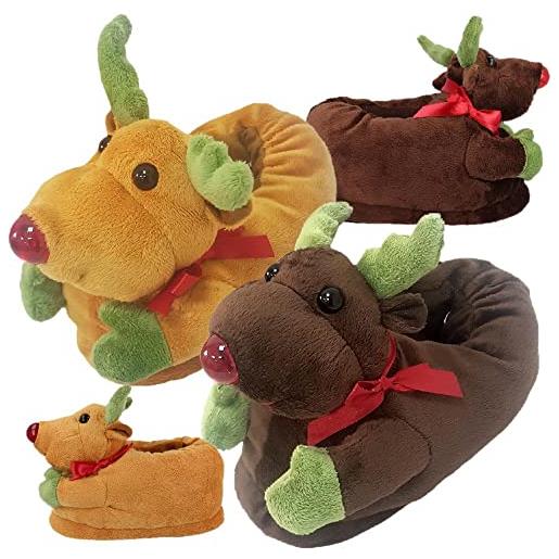 BrolloGroup pantofole bambini moppine natalizie alce lucento de fonseca ps 02129