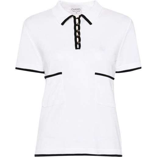 CHANEL Pre-Owned - top a maniche corte 1996 - donna - cotone - 42 - bianco