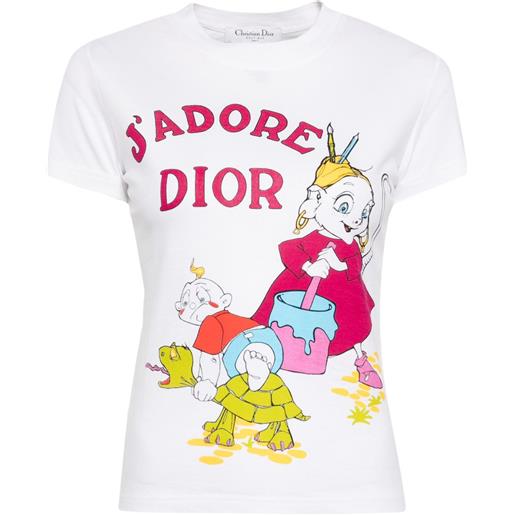 Christian Dior Pre-Owned - t-shirt con stampa 2002 - donna - cotone - 38 - bianco