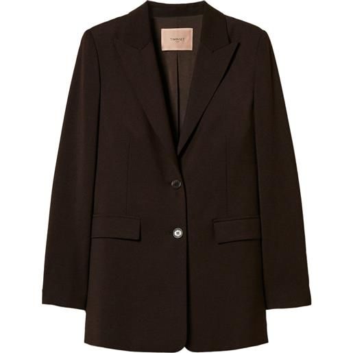 TWINSET blazer con placca logo - marrone