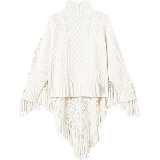 TWINSET maglione con dettaglio foulard - toni neutri