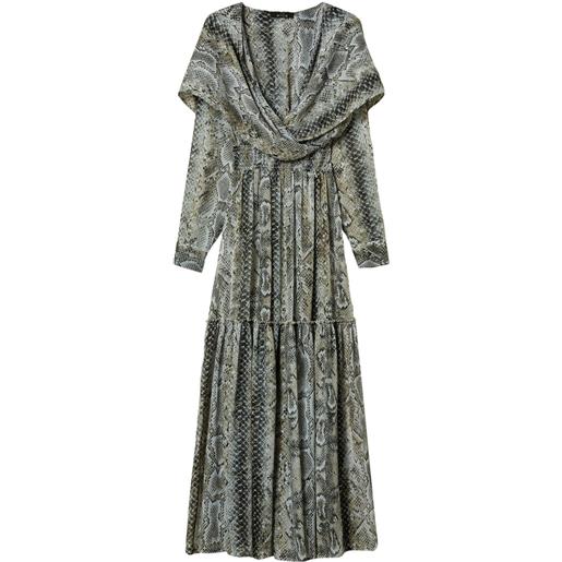 TWINSET abito lungo con stampa - grigio