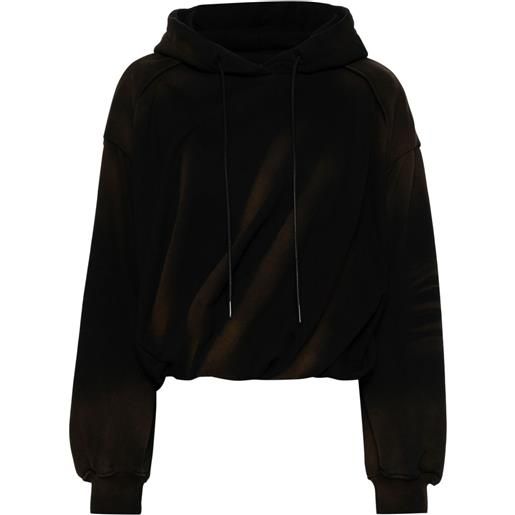 Juun.J felpa con vita arricciata - nero