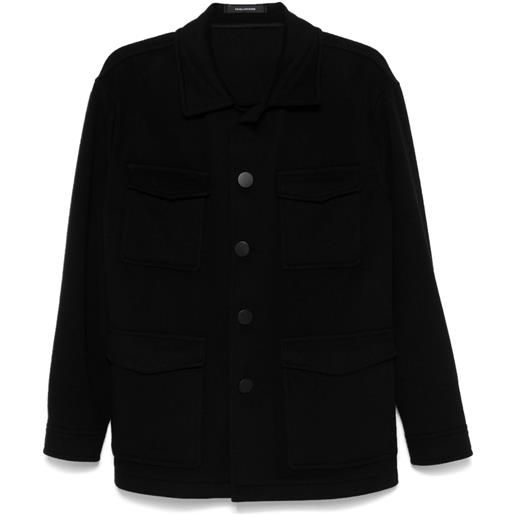 Tagliatore giacca-camicia in felpa - nero