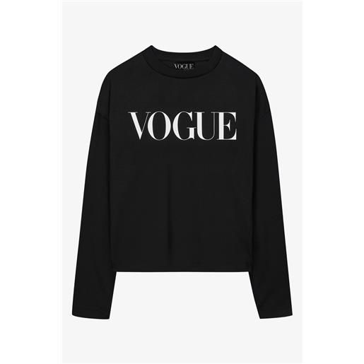VOGUE Collection t-shirt a maniche lunghe vogue retro sports nera con logo stampato