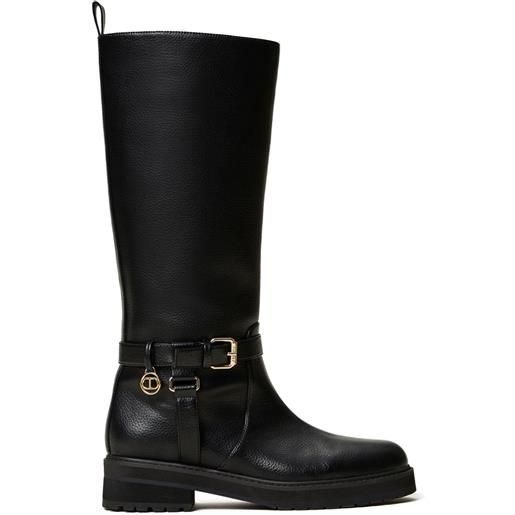 TWINSET stivali oval t 40mm - nero