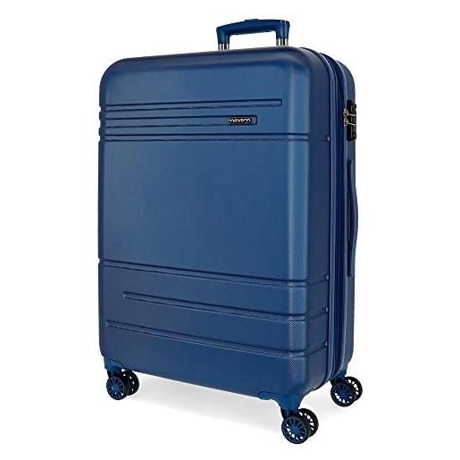 MOVOM galaxy valigia media grigio 48 x 68 x 27 cm rigida abs chiusura a combinazione laterale 72 l 3,86 kg 4 ruote doppie, blu, 27x48x68 cm, valigia media