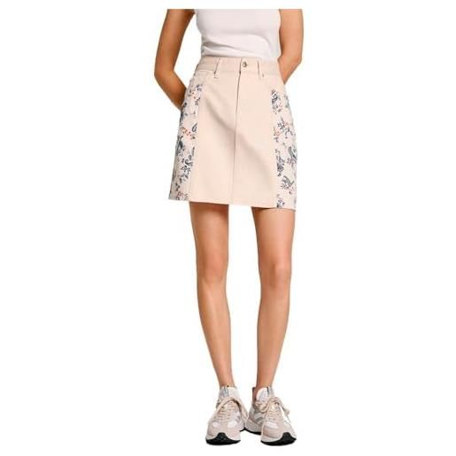 Pepe Jeans mini skirt hw paisley pl901135 gonna jeans, bianco (denim), xl donna