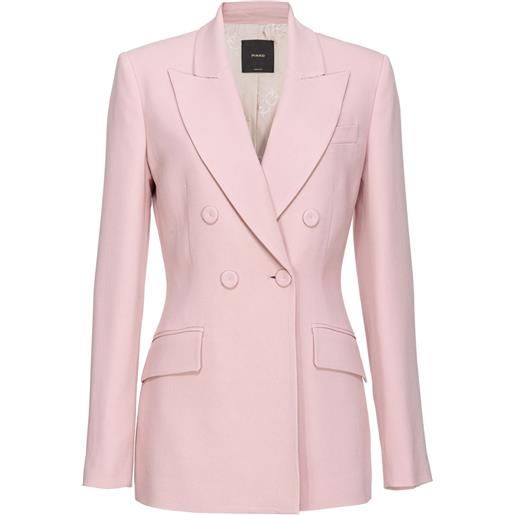 PINKO blazer doppiopetto con revers a lancia - rosa
