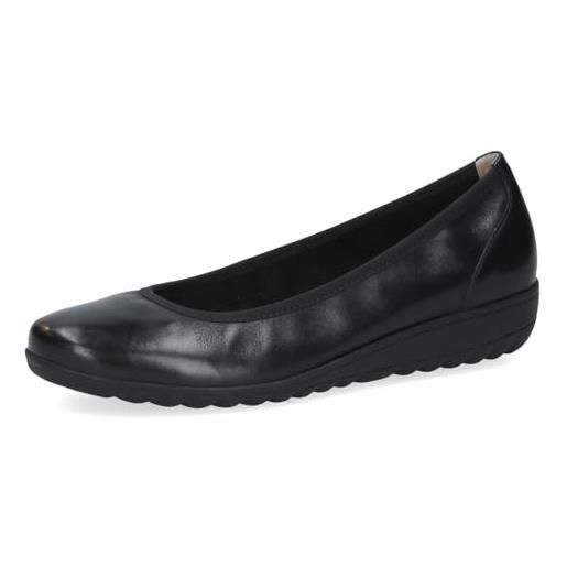 CAPRICE ballerine da donna in pelle con zeppa, nero (black nappa), 37 eu