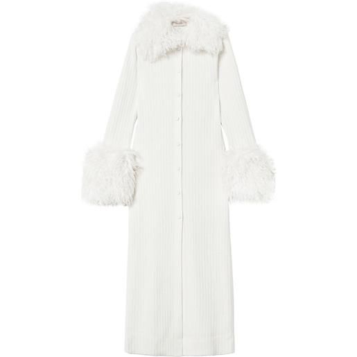 TWINSET abito stile cardigan in finta pelliccia - bianco