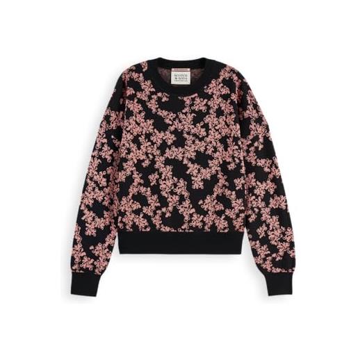 Scotch & Soda jacquard relaxed pullover felpa, military 0360, s donna