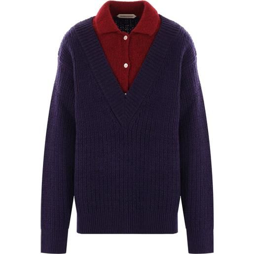 Namacheko maglione con design a strati - blu