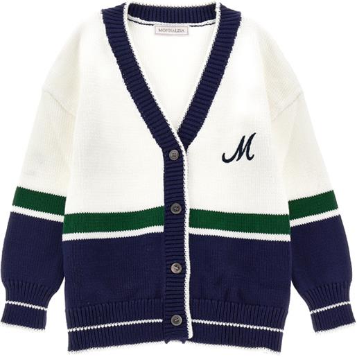 Monnalisa maxi cardigan a bande colorate