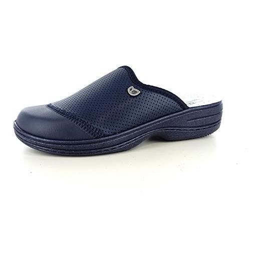 Solema ecobio sanitary 192162e zoccoli sabot pantofole scarpe di pelle, donna, blu scuro, eu 39