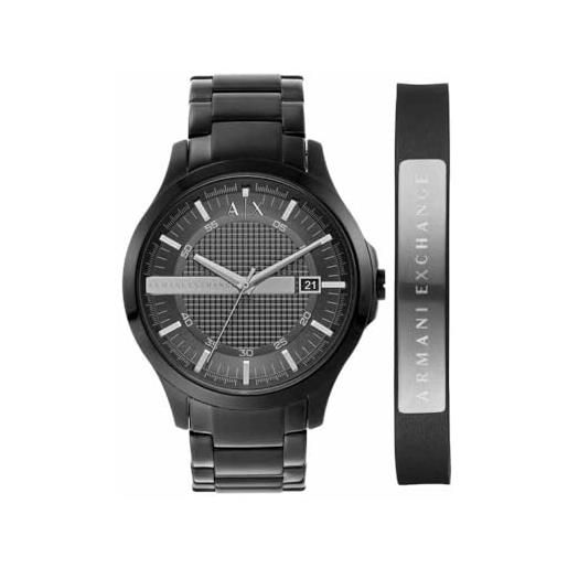 Armani Exchange orologio per uomo, movimento tre lancette al quarzo e cassa da 46 mm con cinturino in acciaio