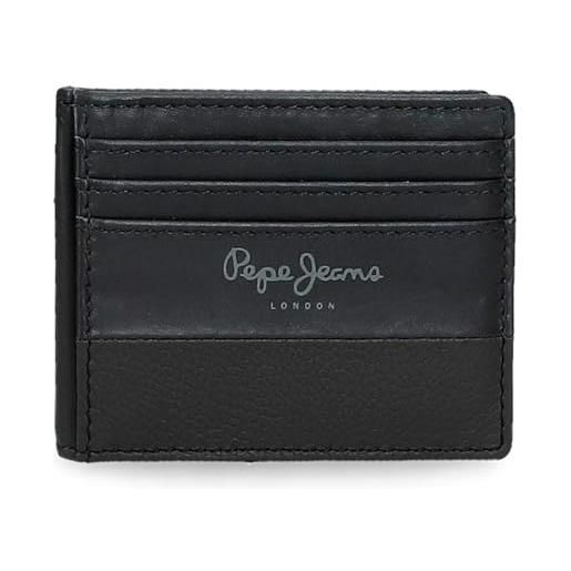 Pepe Jeans dual porta carte nero 9,5 x 7,5 cm pelle by joumma bags, nero, taglia unica, porta carte