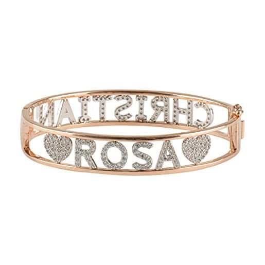 Bracciale Rigido In Acciaio Oro Con Strass – Eigso – Elegante E Minimal Per Donna - 2