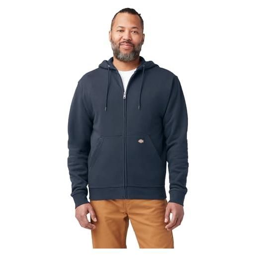 Dickies uomo, felpa in pile con zip integrale midweight, vestibilità regular, nero, xxl