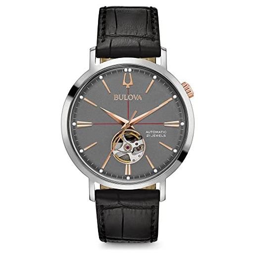 Bulova orologio analogico automatico uomo con cinturino in pelle 98a187