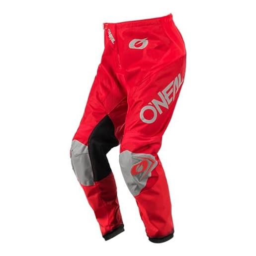 O'NEAL | pantaloni motocross | mx | massima libertà di movimento, design traspirante e resistente, fodera interna permeabile all'aria | pantaloni matrix ridewear | adulto | rosso grigio | taglia 36/52