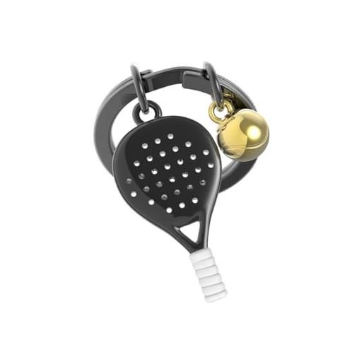 O meta[l]morphose metalmorphose - portachiavi in metallo 3d padel - passione sport, regalo uomo, regalo donna, nero, taglia unica, moderno