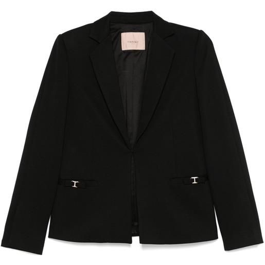 TWINSET blazer con logo oval t - nero