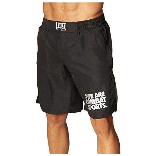 LEONE 1947, basic pantaloncino mma, unisex - adulto, nero, xs, ab795