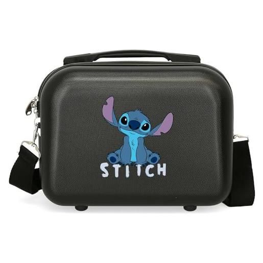 Disney valigia per bambini rigida chiusura a combinazione laterale 4 ruote bagagli a mano è realizzato in abs, un materiale rigido e leggero. , stitch carino, trousse